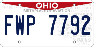OH license plate FWP7792