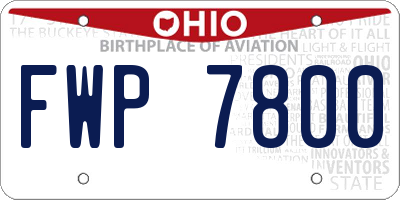 OH license plate FWP7800