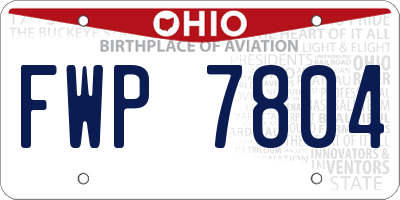 OH license plate FWP7804