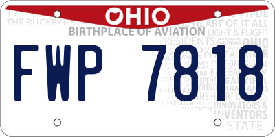OH license plate FWP7818