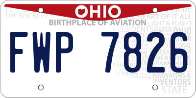 OH license plate FWP7826