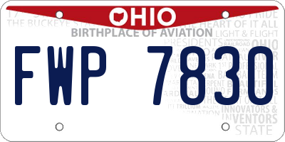 OH license plate FWP7830