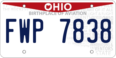 OH license plate FWP7838