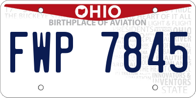 OH license plate FWP7845