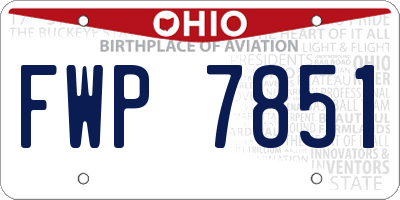 OH license plate FWP7851