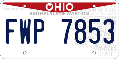 OH license plate FWP7853