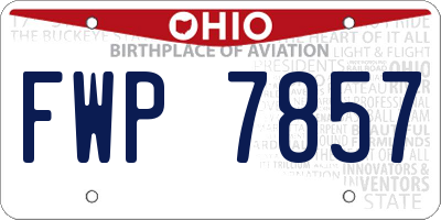 OH license plate FWP7857