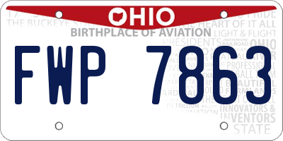 OH license plate FWP7863