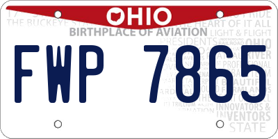 OH license plate FWP7865