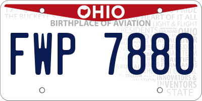 OH license plate FWP7880