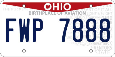 OH license plate FWP7888