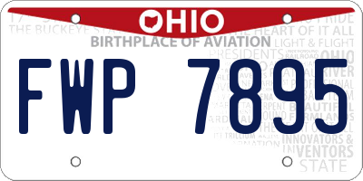 OH license plate FWP7895