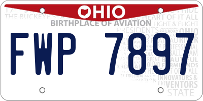 OH license plate FWP7897