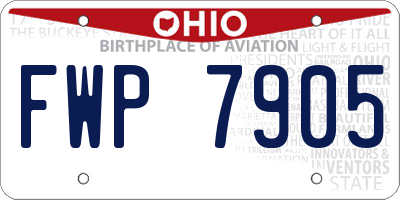OH license plate FWP7905