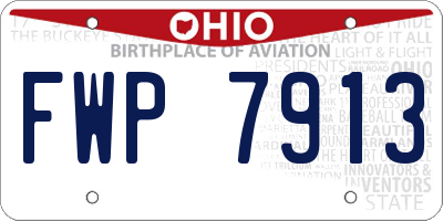OH license plate FWP7913