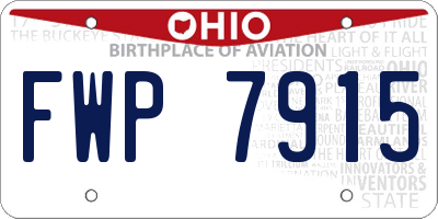 OH license plate FWP7915