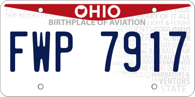 OH license plate FWP7917