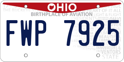 OH license plate FWP7925