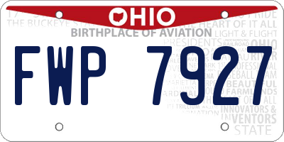 OH license plate FWP7927