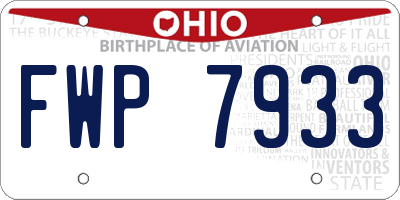 OH license plate FWP7933