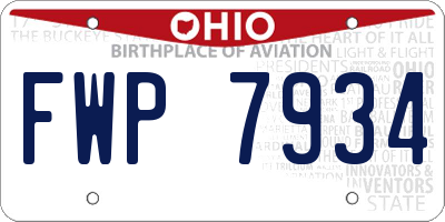 OH license plate FWP7934