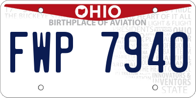 OH license plate FWP7940