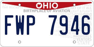 OH license plate FWP7946