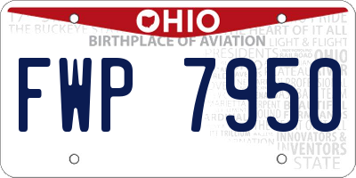 OH license plate FWP7950