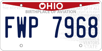 OH license plate FWP7968