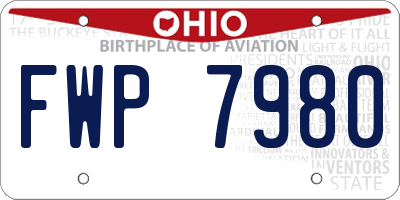 OH license plate FWP7980