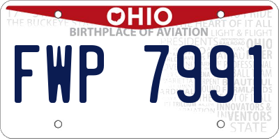 OH license plate FWP7991