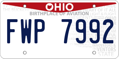 OH license plate FWP7992