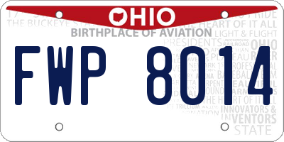 OH license plate FWP8014