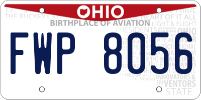 OH license plate FWP8056