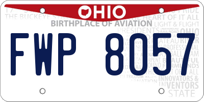 OH license plate FWP8057