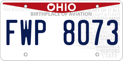 OH license plate FWP8073