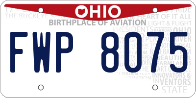 OH license plate FWP8075