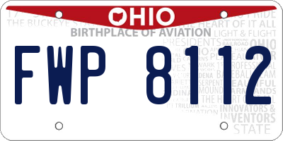OH license plate FWP8112