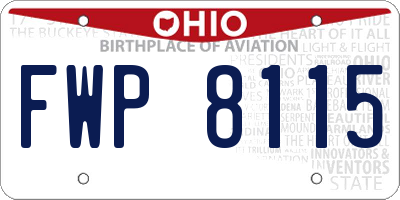 OH license plate FWP8115