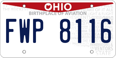 OH license plate FWP8116