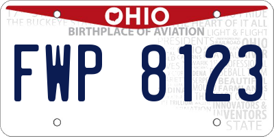 OH license plate FWP8123