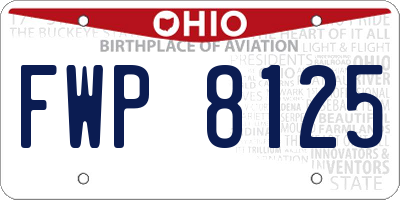 OH license plate FWP8125