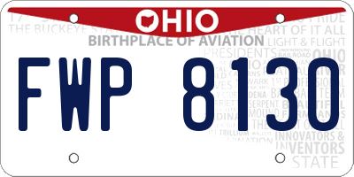 OH license plate FWP8130