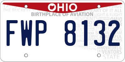 OH license plate FWP8132