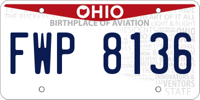 OH license plate FWP8136
