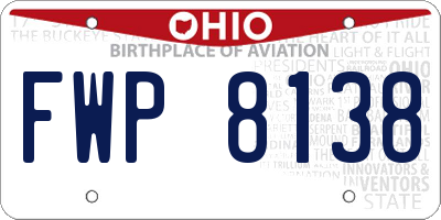 OH license plate FWP8138