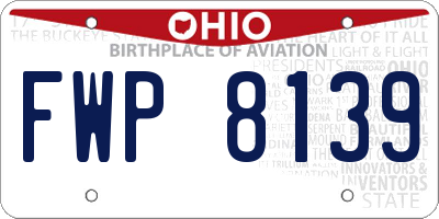OH license plate FWP8139