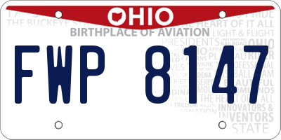 OH license plate FWP8147