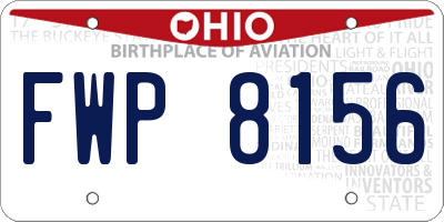 OH license plate FWP8156