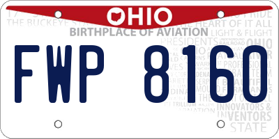 OH license plate FWP8160